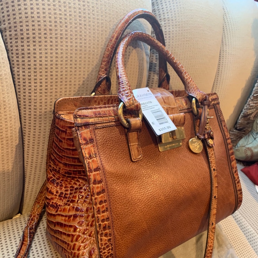 Brahmin Annabelle Toasted Almond Tri-Color Handbag